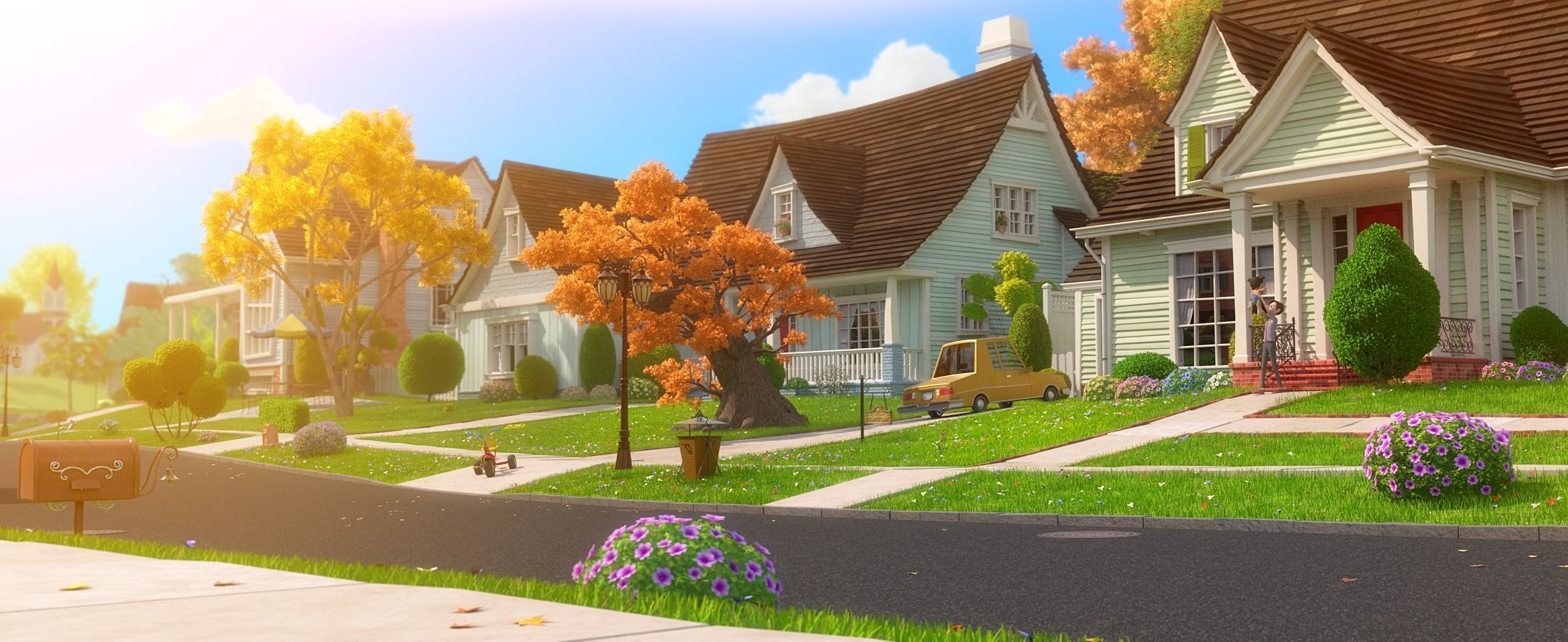 Cartoon Town Home Exterior Scene 3D model_22