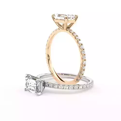 1 Ct Emerald Engagement Diamond Ring