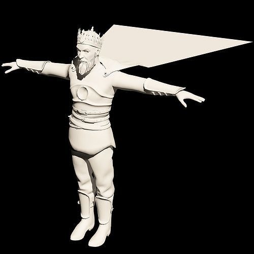 warior character game rady 3d model Low-poly 3D model