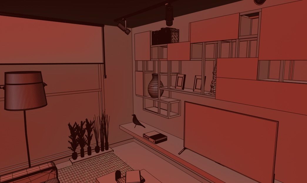 Architectural Interior Scene - Living Room Free 3D model_2