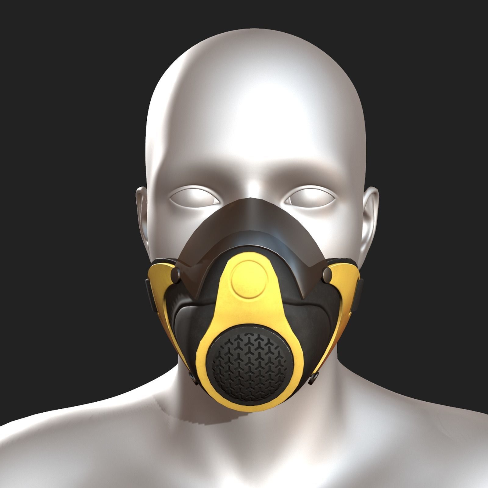 Gas mask protection futuristic technology fantasy 3d  Low-poly 3D model_1