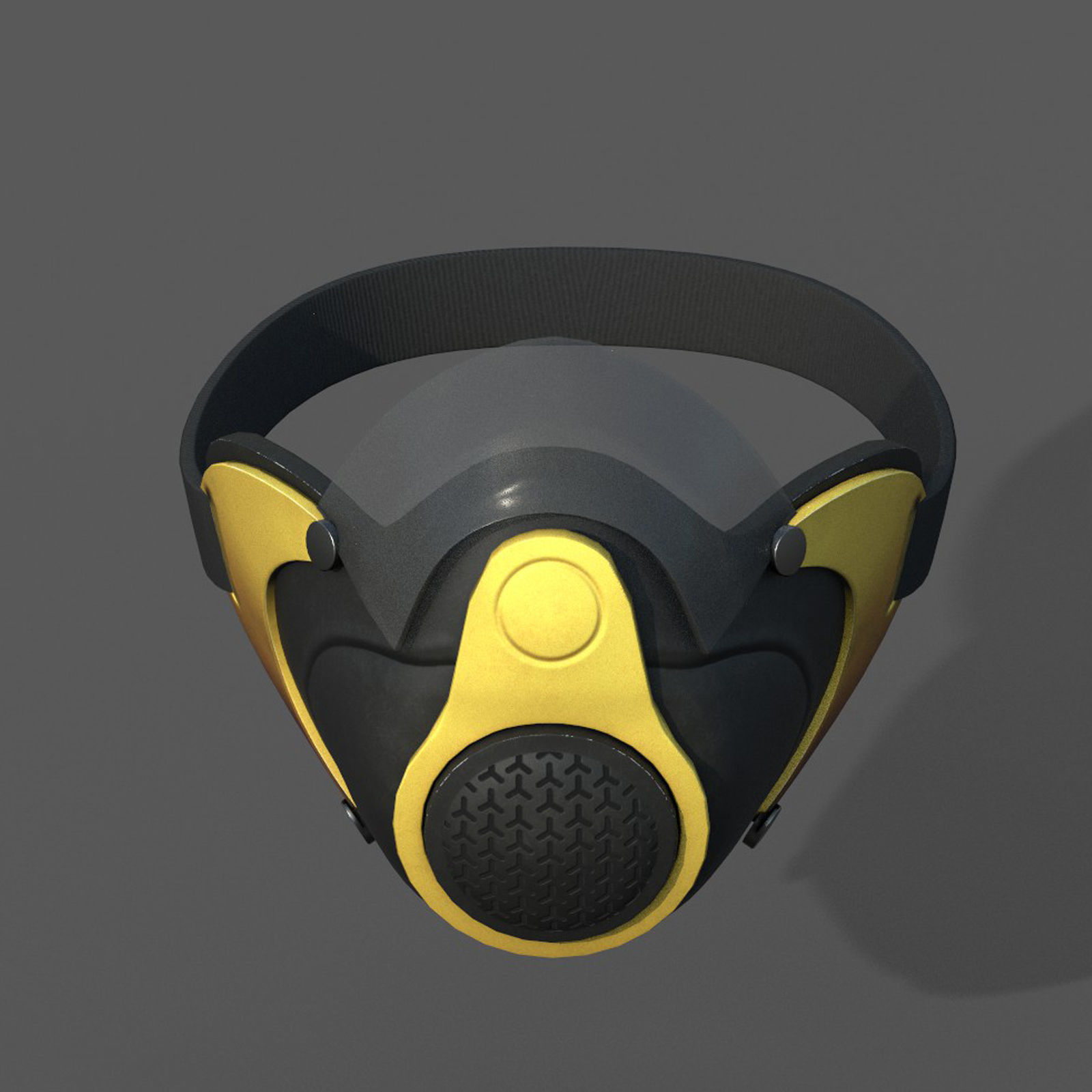 Gas mask protection futuristic technology fantasy 3d  Low-poly 3D model_4