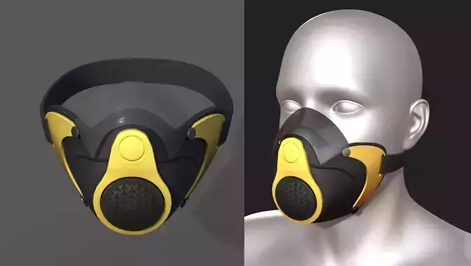 Gas mask protection futuristic technology fantasy 3d 