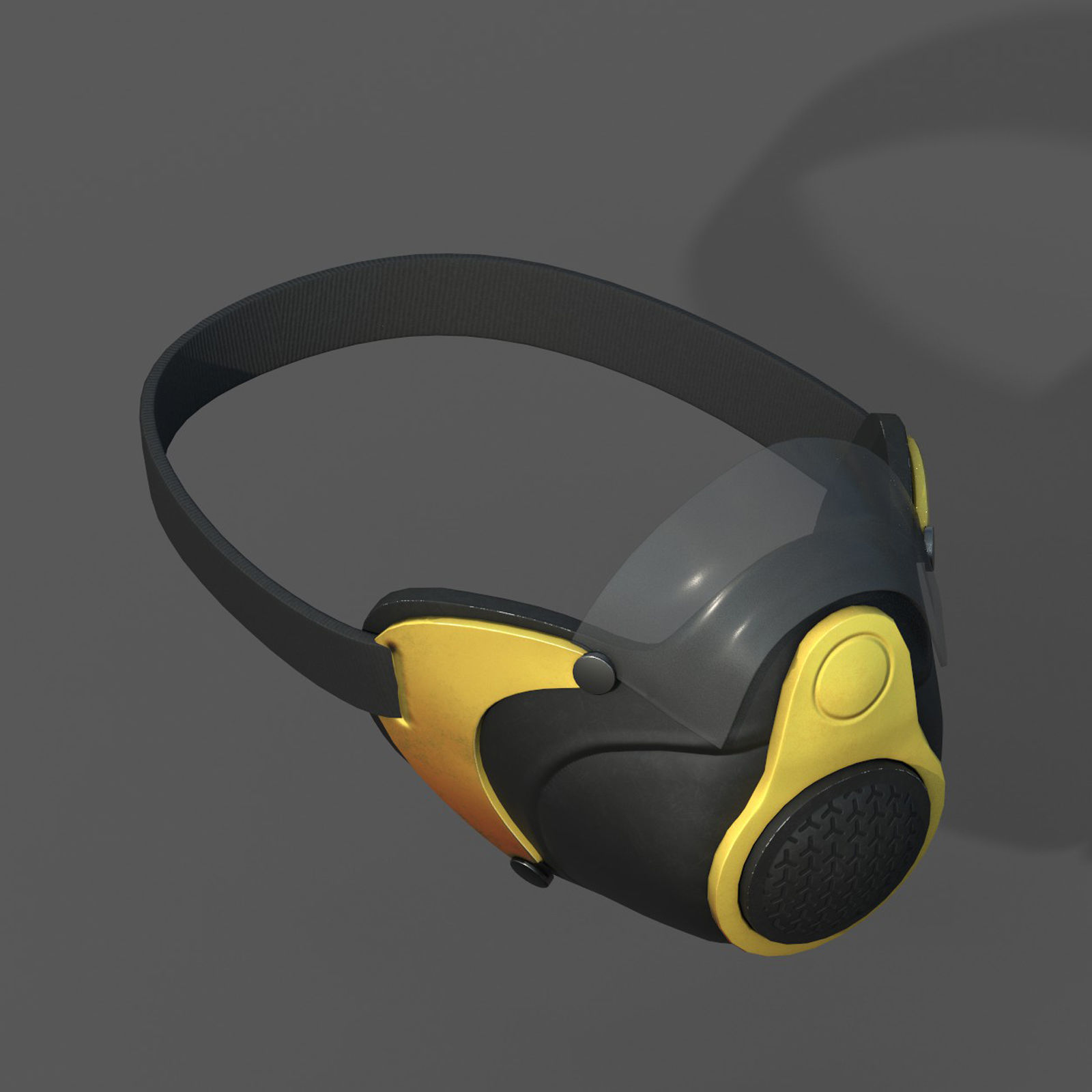 Gas mask protection futuristic technology fantasy 3d  Low-poly 3D model_3