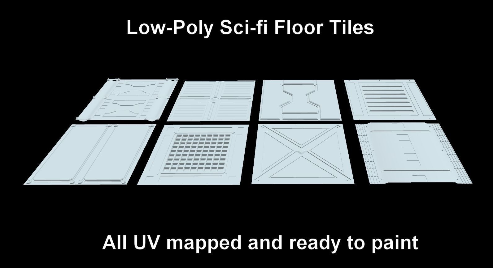 Extreme low-poly sci-fi Floor Panels Low-poly 3D model_3