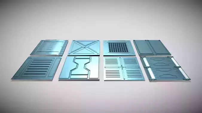 Extreme low-poly sci-fi Floor Panels Low-poly 3D model Extreme low-poly sci-fi Floor Panels Low-poly 3D model