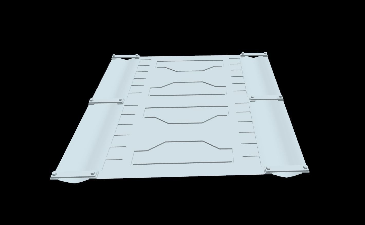 Extreme low-poly sci-fi Floor Panels Low-poly 3D model_4