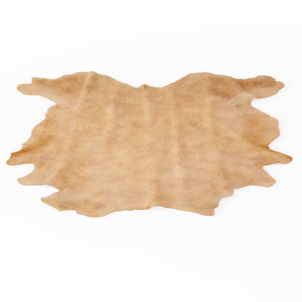 Beige Cow Hide Rug 3D model_1