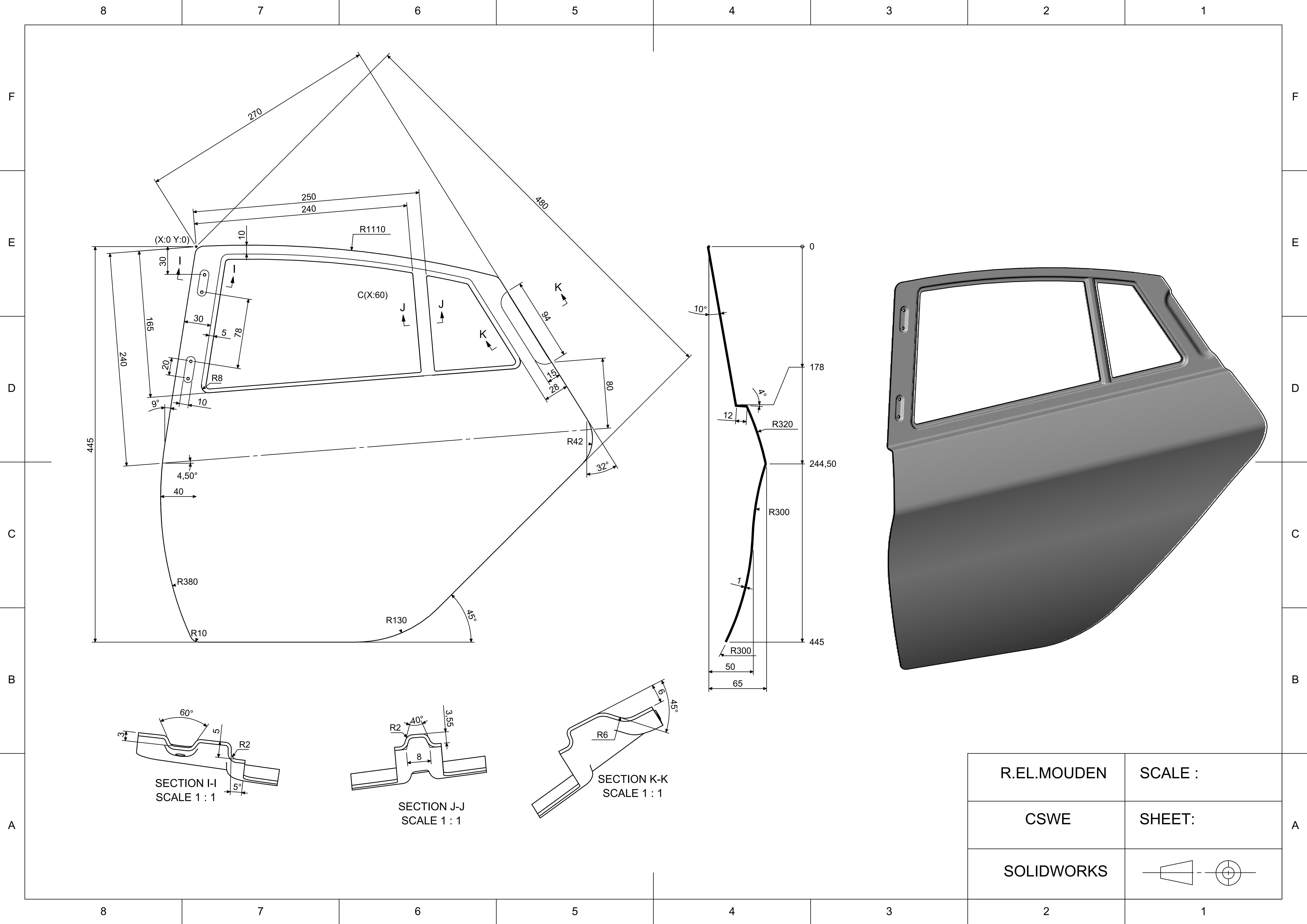 Car door  panel 3D print model_0