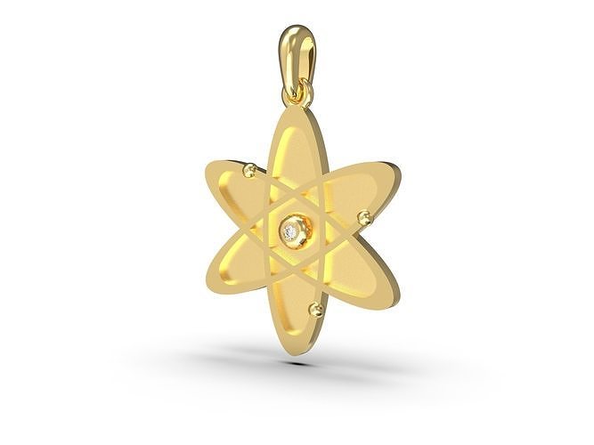 New atom with gem 3D print model