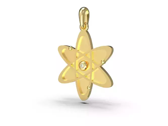 New atom with gem 3D print model