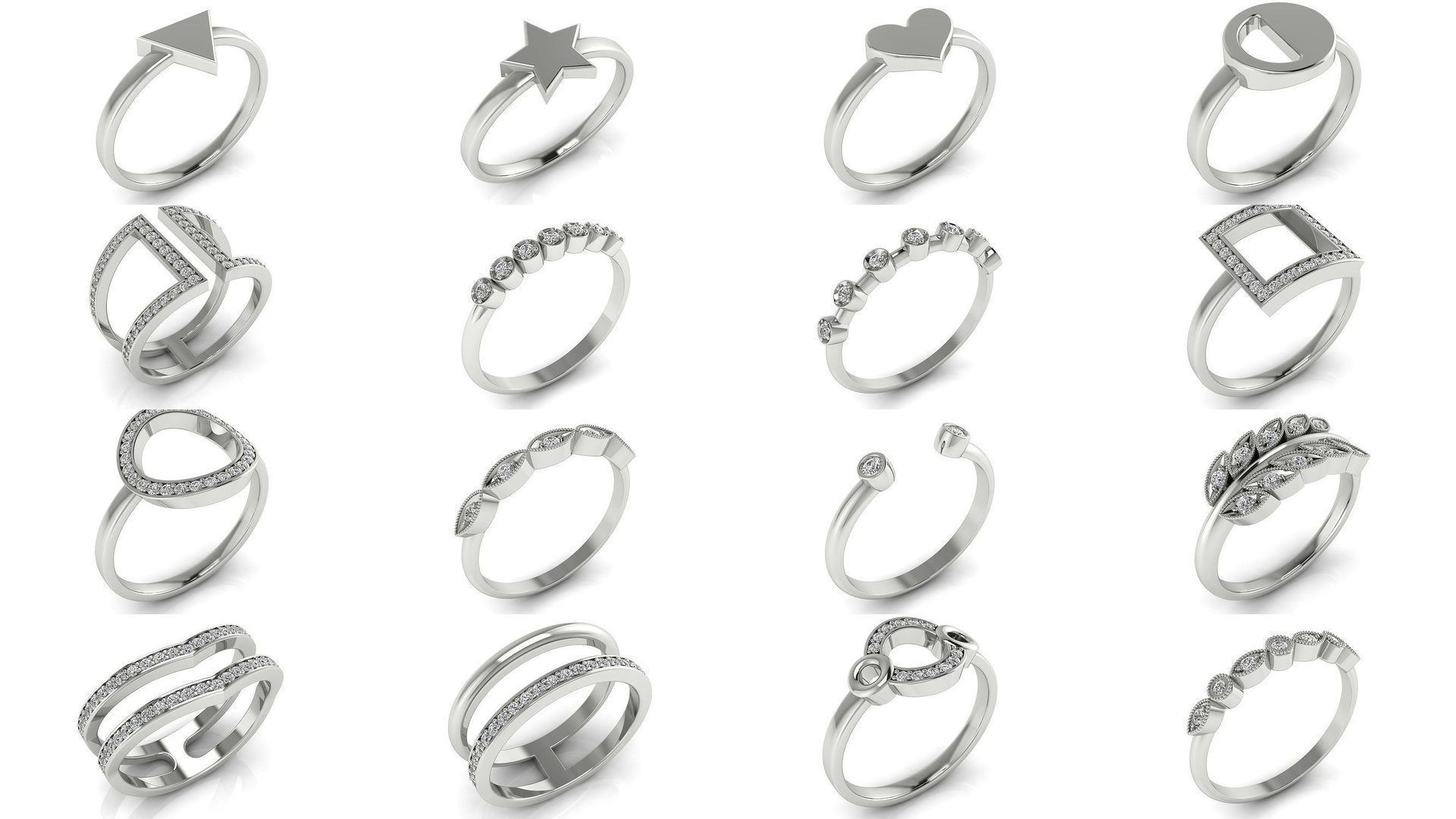 Collection 20 heart shaped diamond ring _2