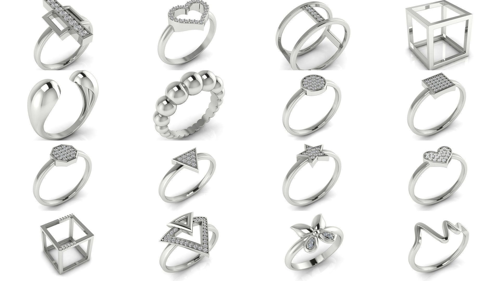 Collection 20 heart shaped diamond ring _3