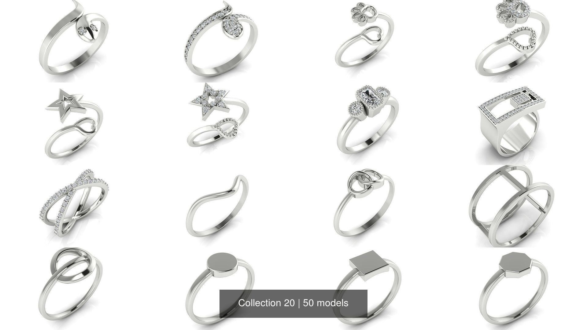 Collection 20 heart shaped diamond ring _1