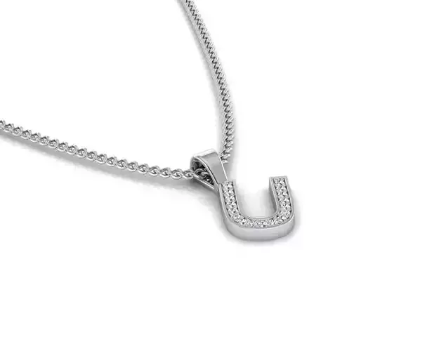 Pendant U horseshoe with diamonds