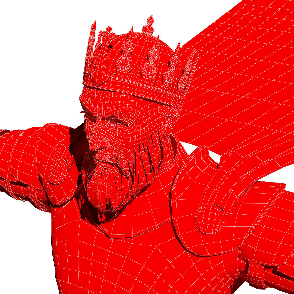 king warior character game rady 3d model Low-poly 3D model_7