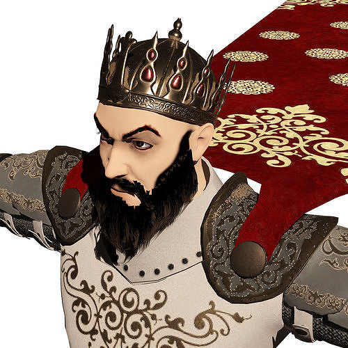 king warior character game rady 3d model Low-poly 3D model