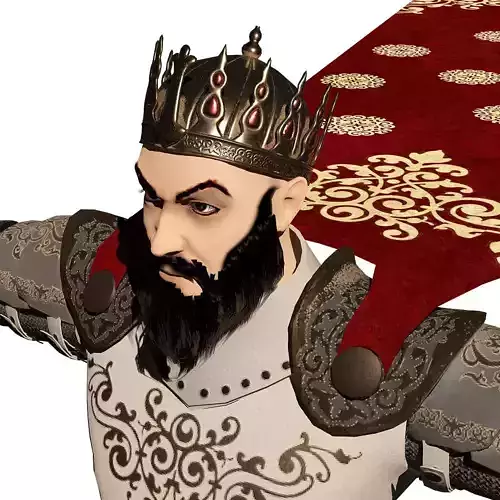 king warior character game rady 3d model Low-poly 3D model