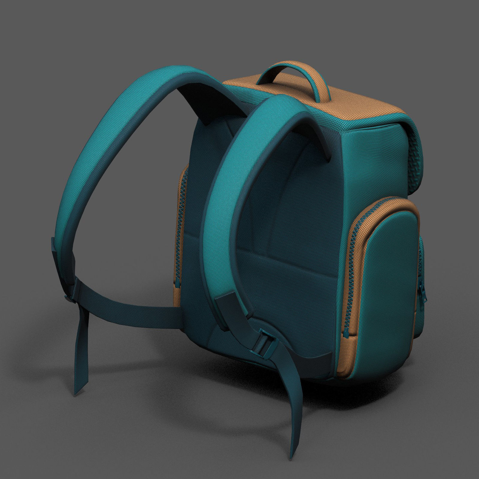 Backpack Camping bag baggage pockets product Low-poly 3D model_6