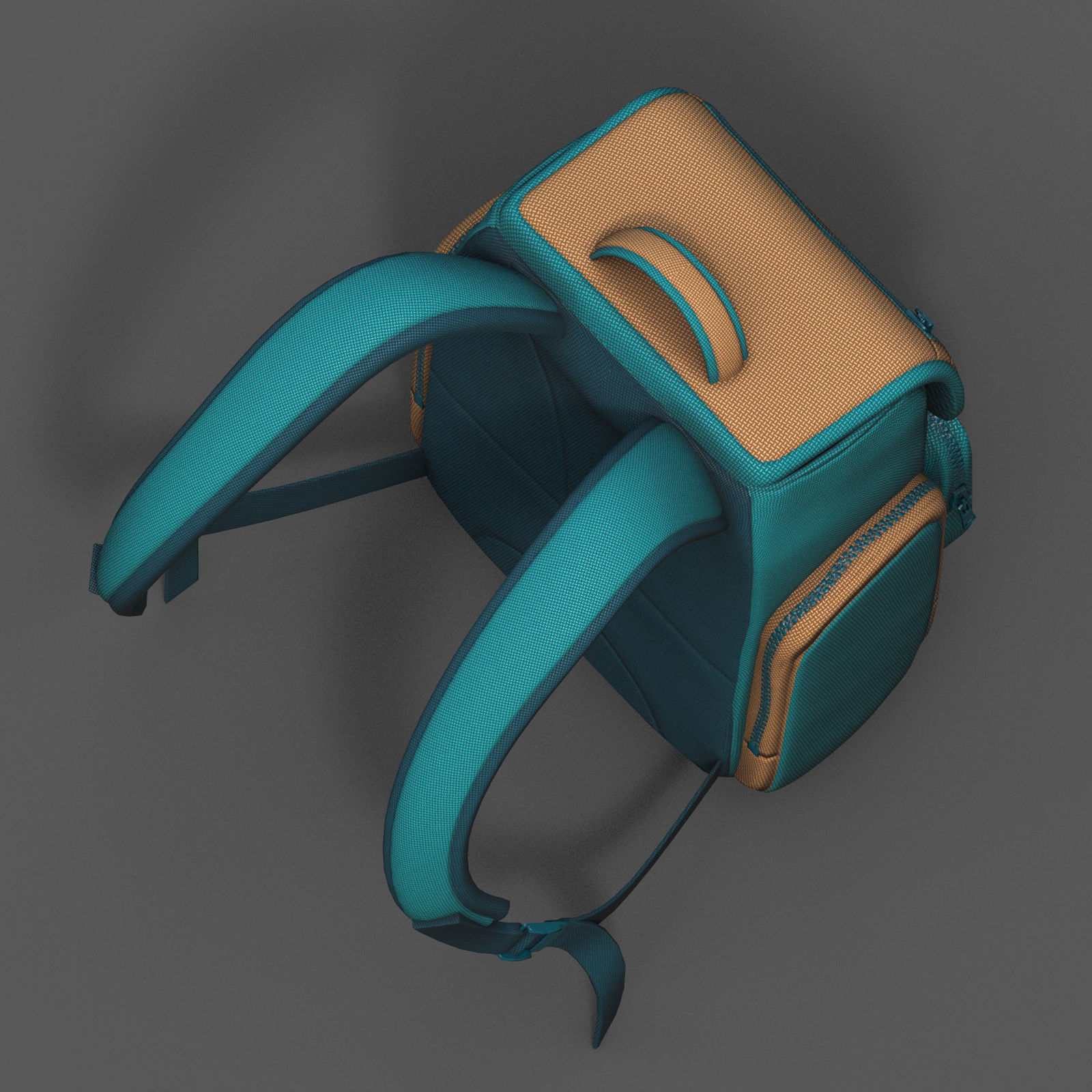 Backpack Camping bag baggage pockets product Low-poly 3D model_8