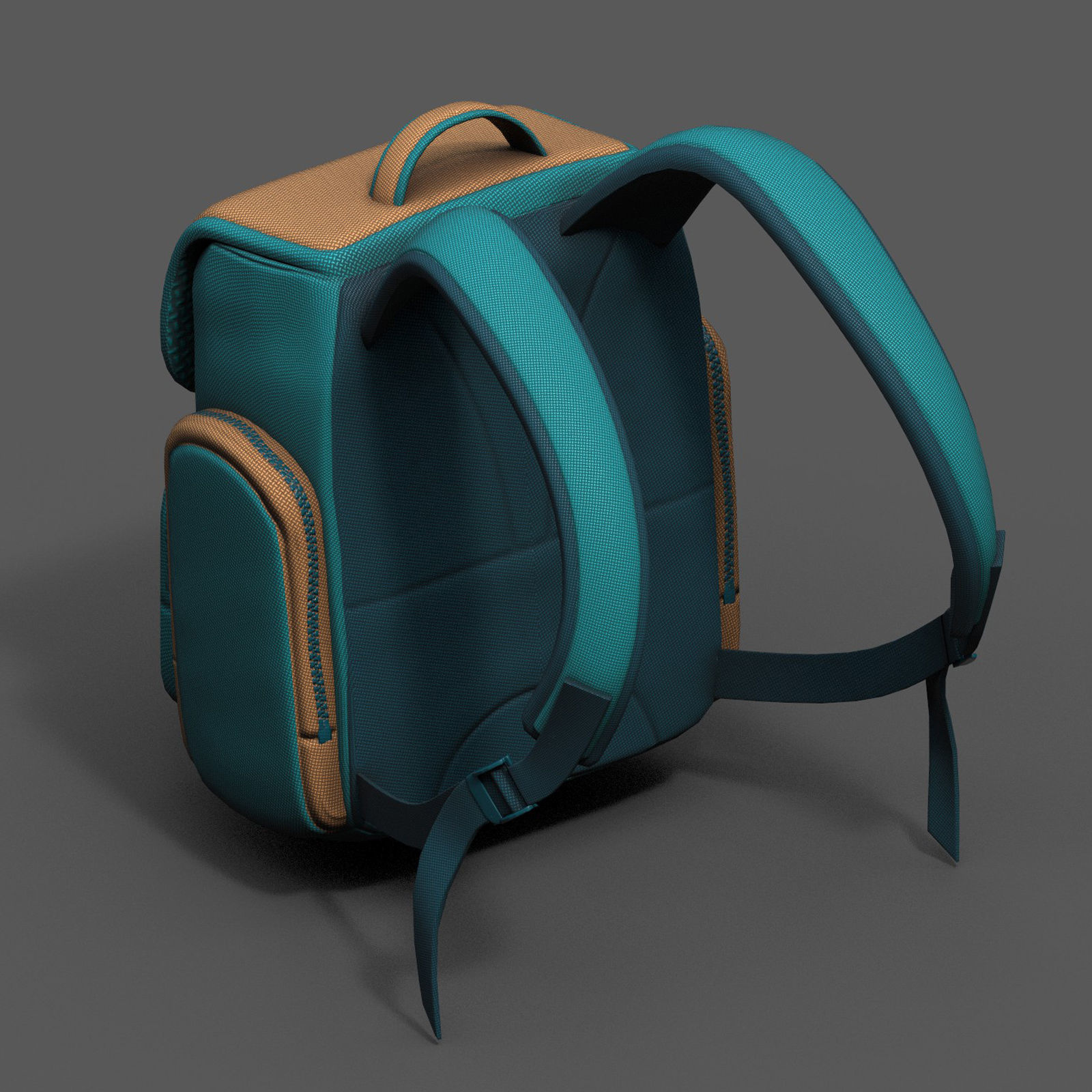 Backpack Camping bag baggage pockets product Low-poly 3D model_5
