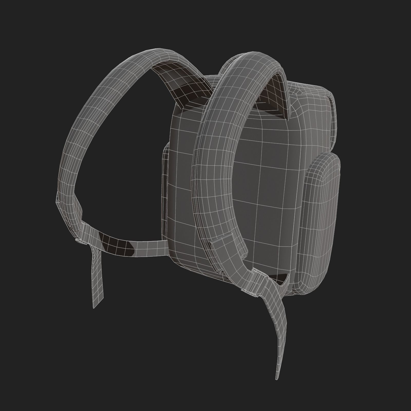 Backpack Camping bag baggage pockets product Low-poly 3D model_11