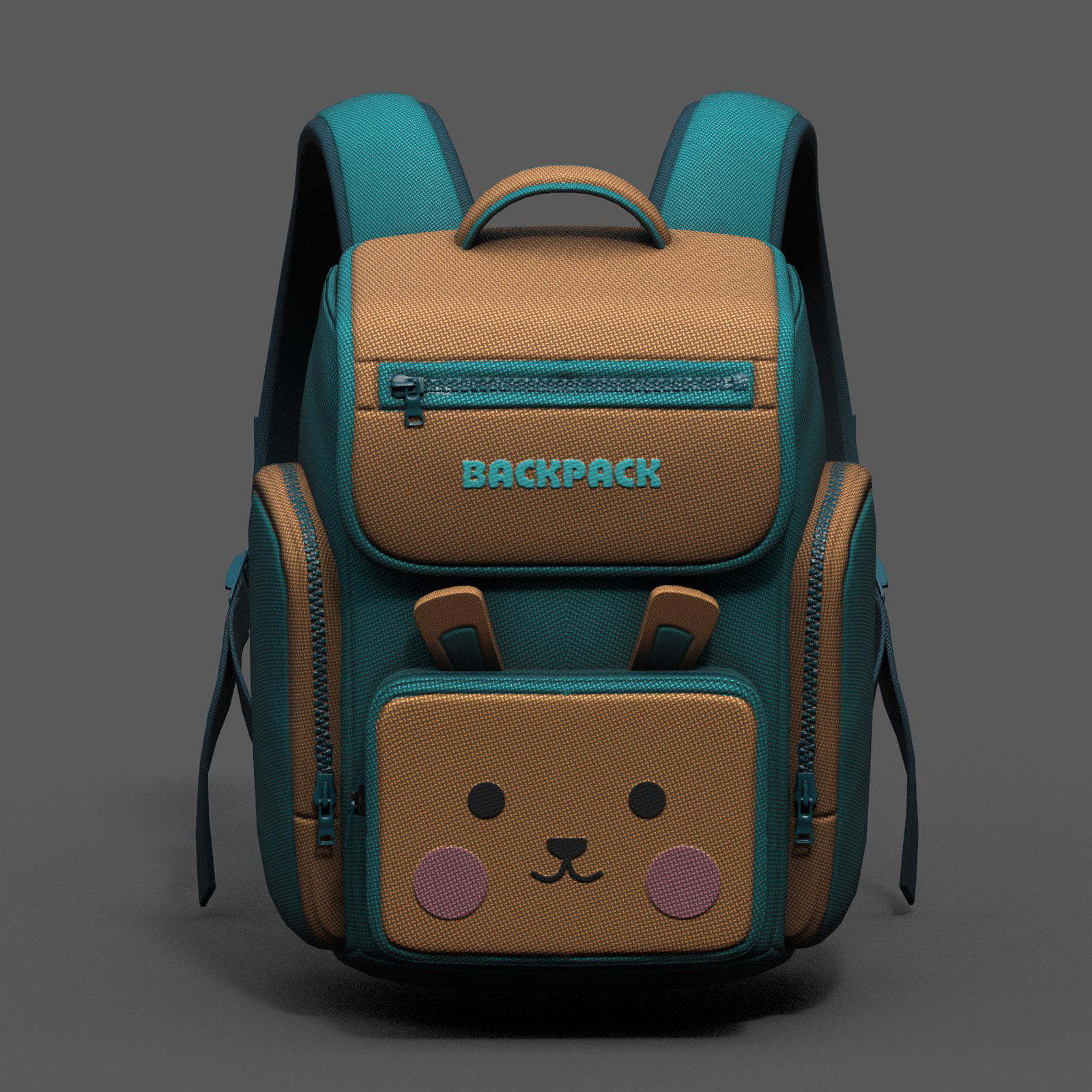 Backpack Camping bag baggage pockets product Low-poly 3D model_1