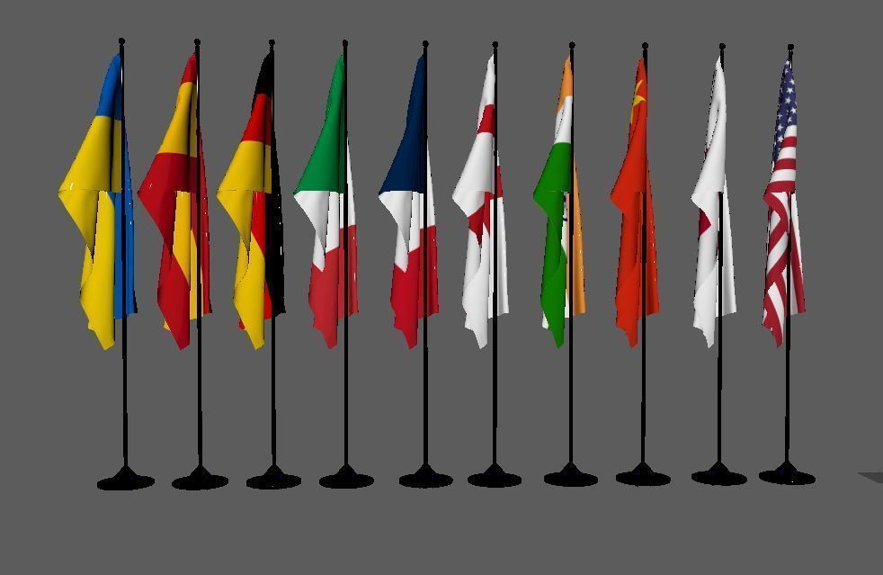 Country Flag 3D Model Collection 3D model_3