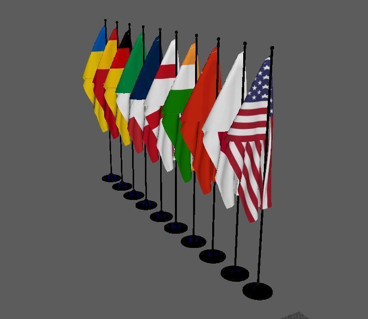 Country Flag 3D Model Collection 3D model_2
