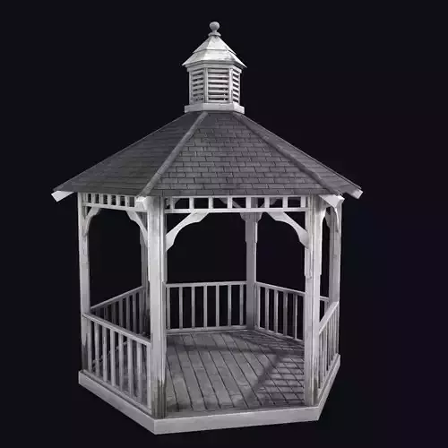 Old gazebo Low-poly 3D model