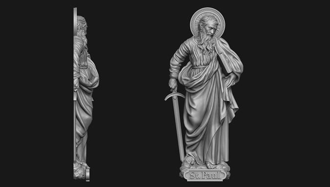 Saint Paul Bas-Relief 3D print model