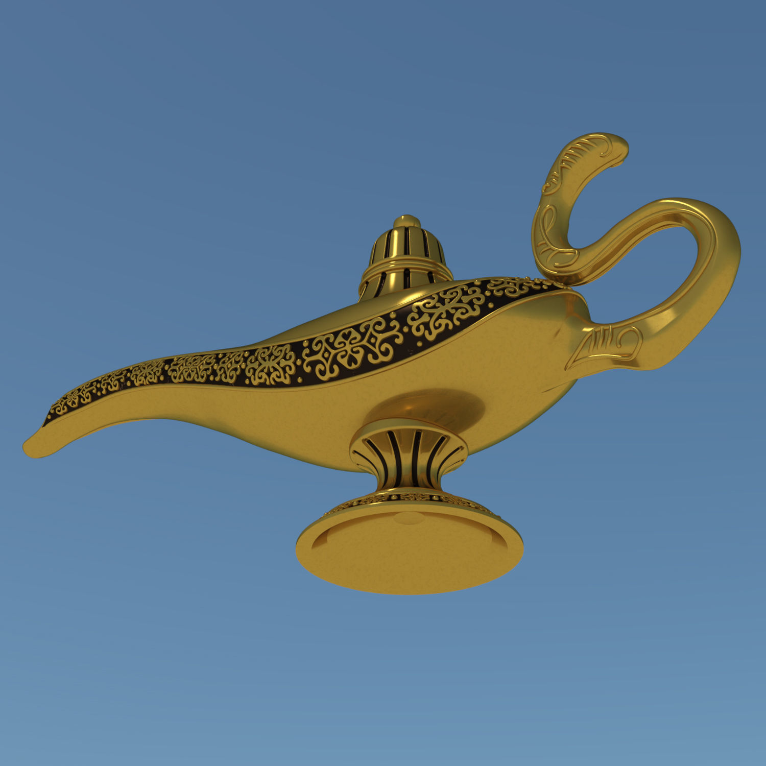 Aladdin 2019 Genie Magic Lamp 3D model 3D printable | CGTrader, image size:1500x1500