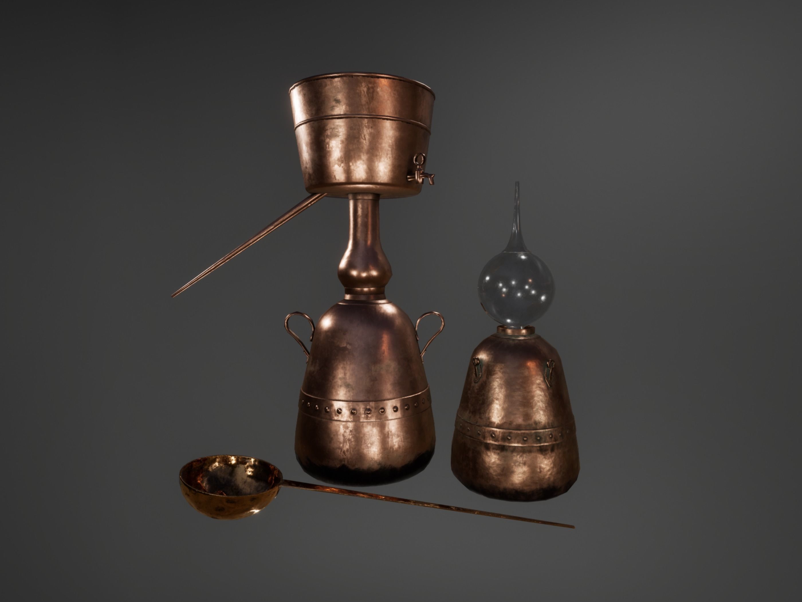 Alchemical Equipment Collection Low-poly 3D model_0