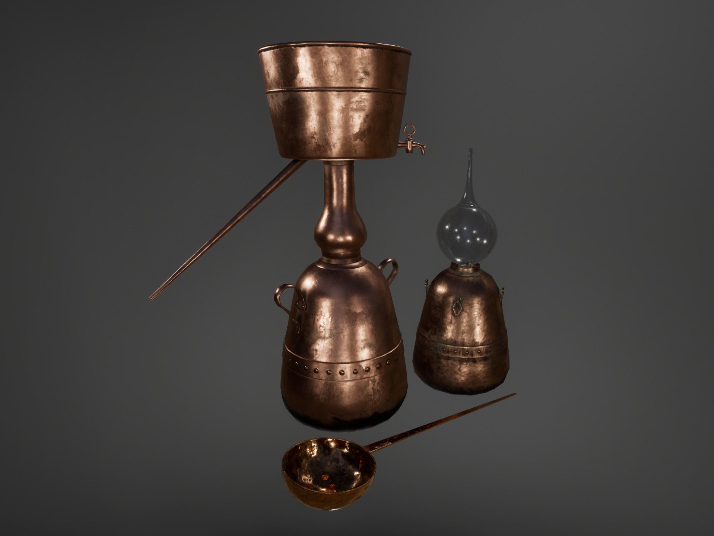 Alchemical Equipment Collection Low-poly 3D model_4