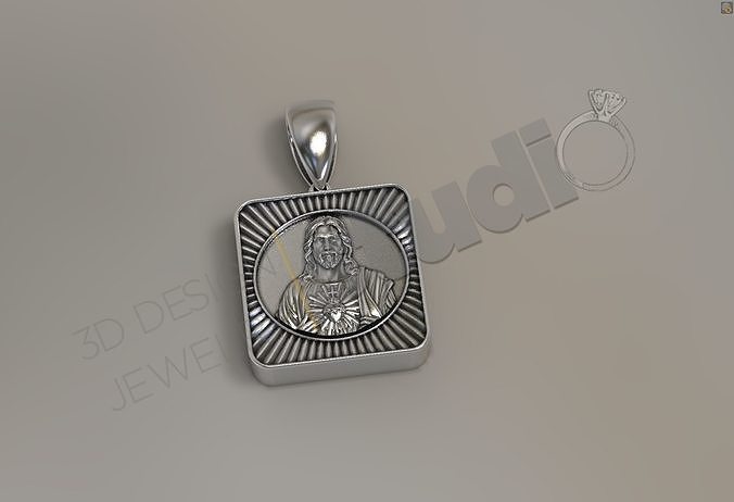 Urn pendant for human ash with Jesus Christ  3D print model