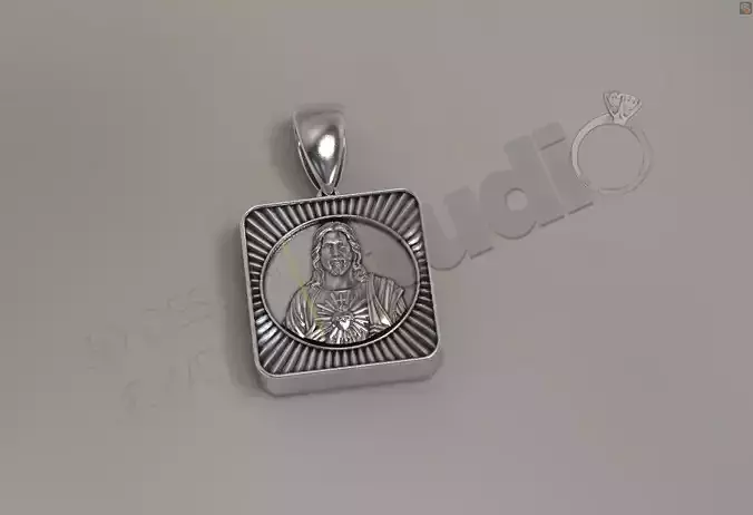Urn pendant for human ash with Jesus Christ  3D print model
