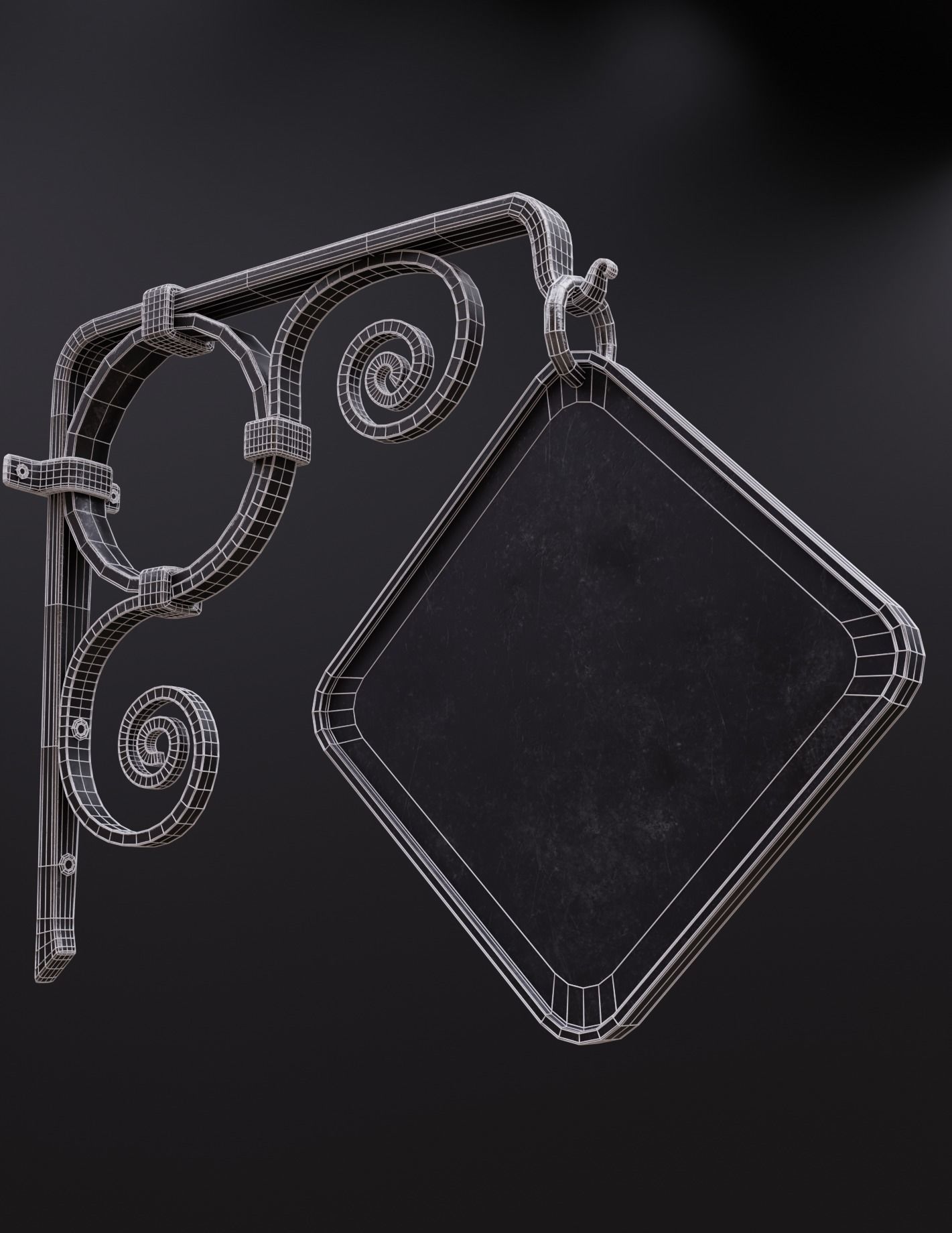 Wall Mount Signboard Pack Low-poly 3D model_10