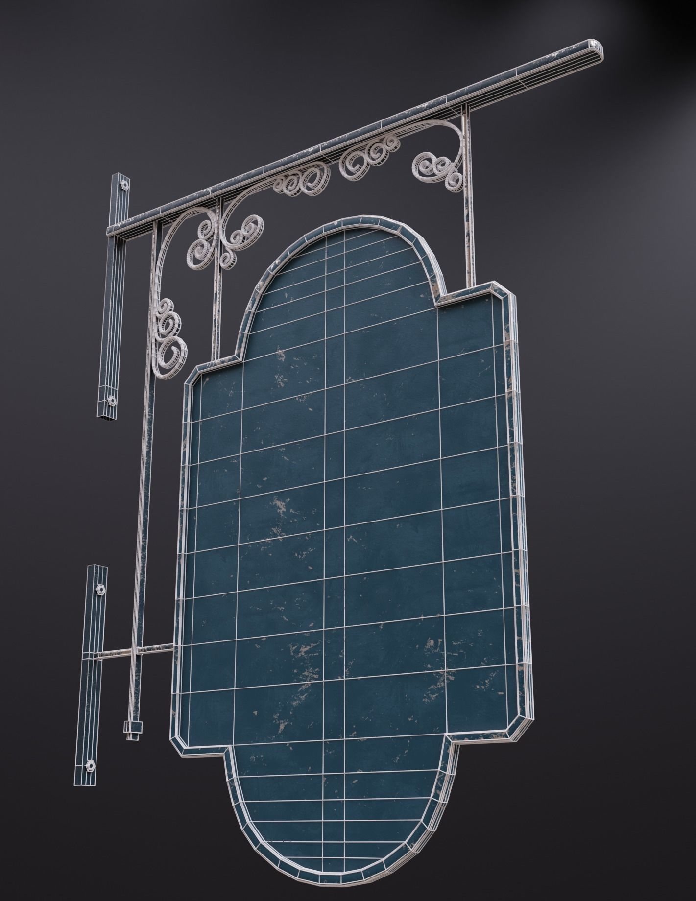 Wall Mount Signboard Pack Low-poly 3D model_4