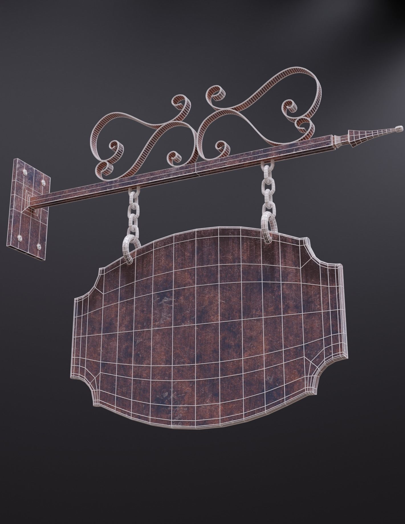 Wall Mount Signboard Pack Low-poly 3D model_6