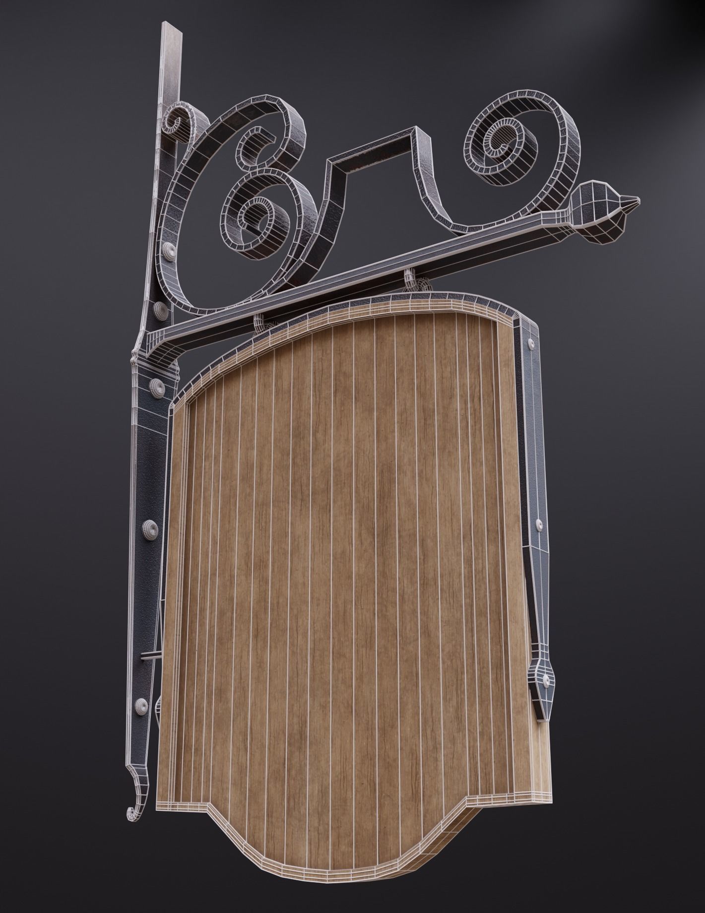 Wall Mount Signboard Pack Low-poly 3D model_2