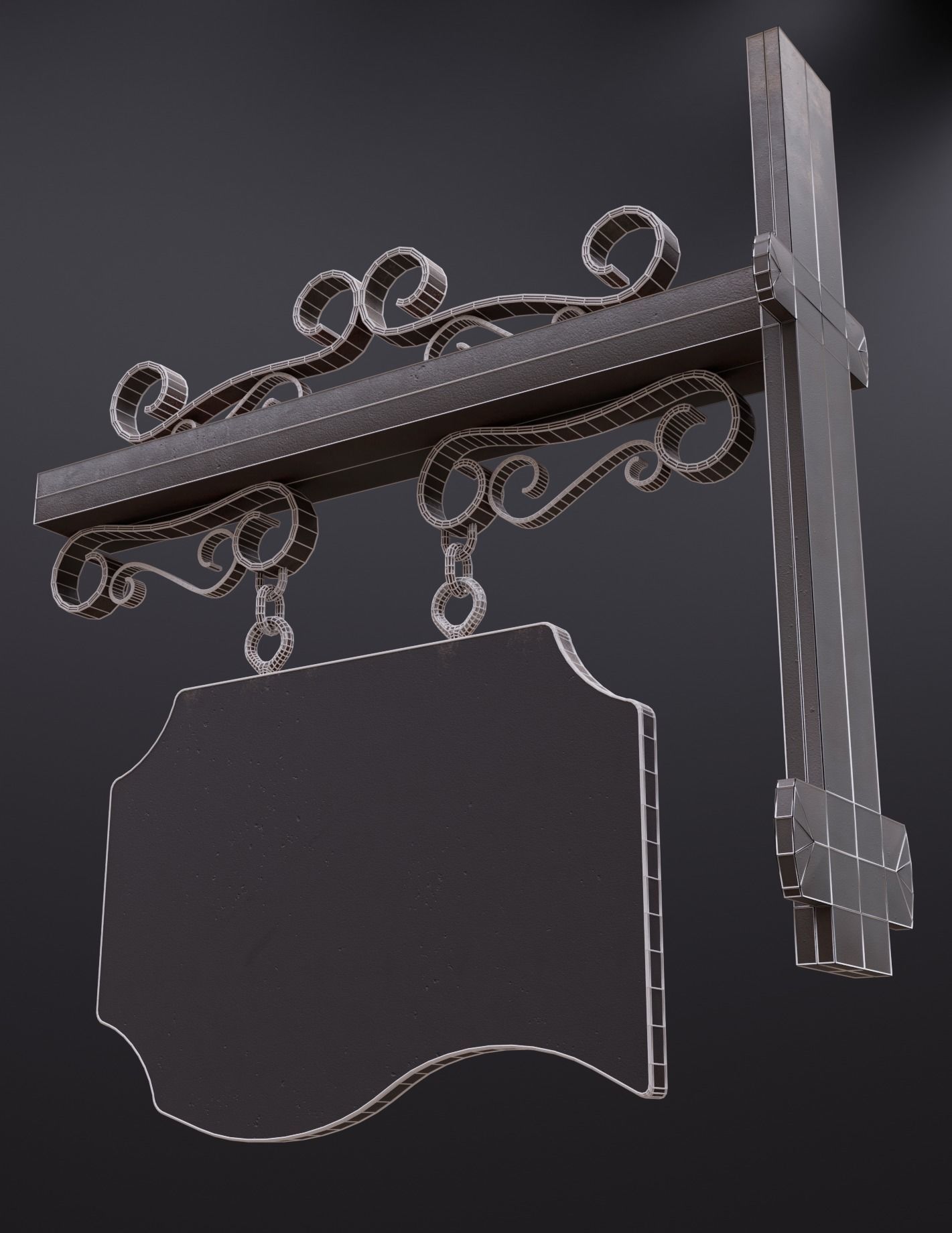 Wall Mount Signboard Pack Low-poly 3D model_8