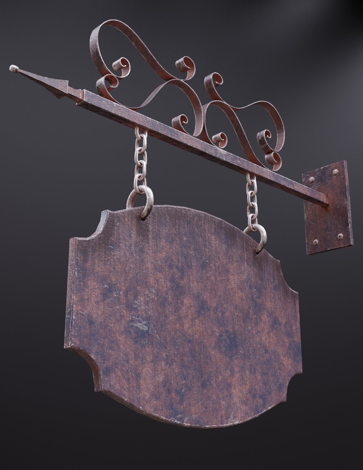 Wall Mount Signboard Pack Low-poly 3D model_5