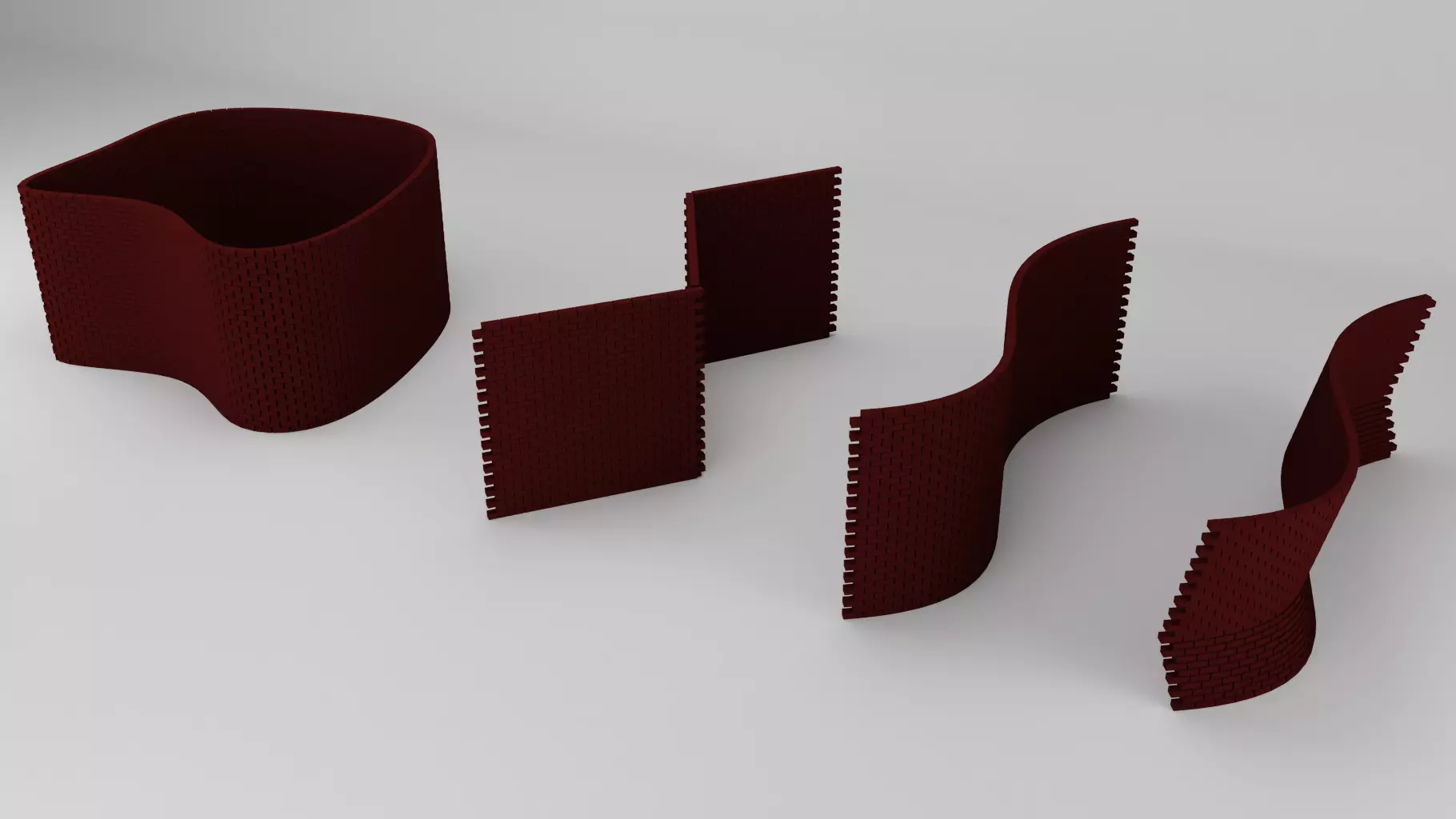 Parametric Brick Wall 3D model_0