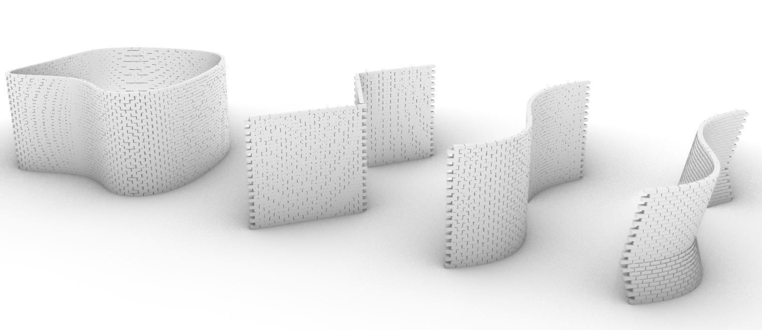 Parametric Brick Wall 3D model_2