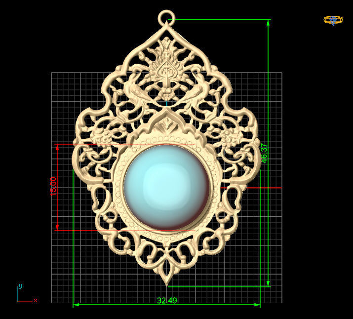 bird necklace 3D print model_2