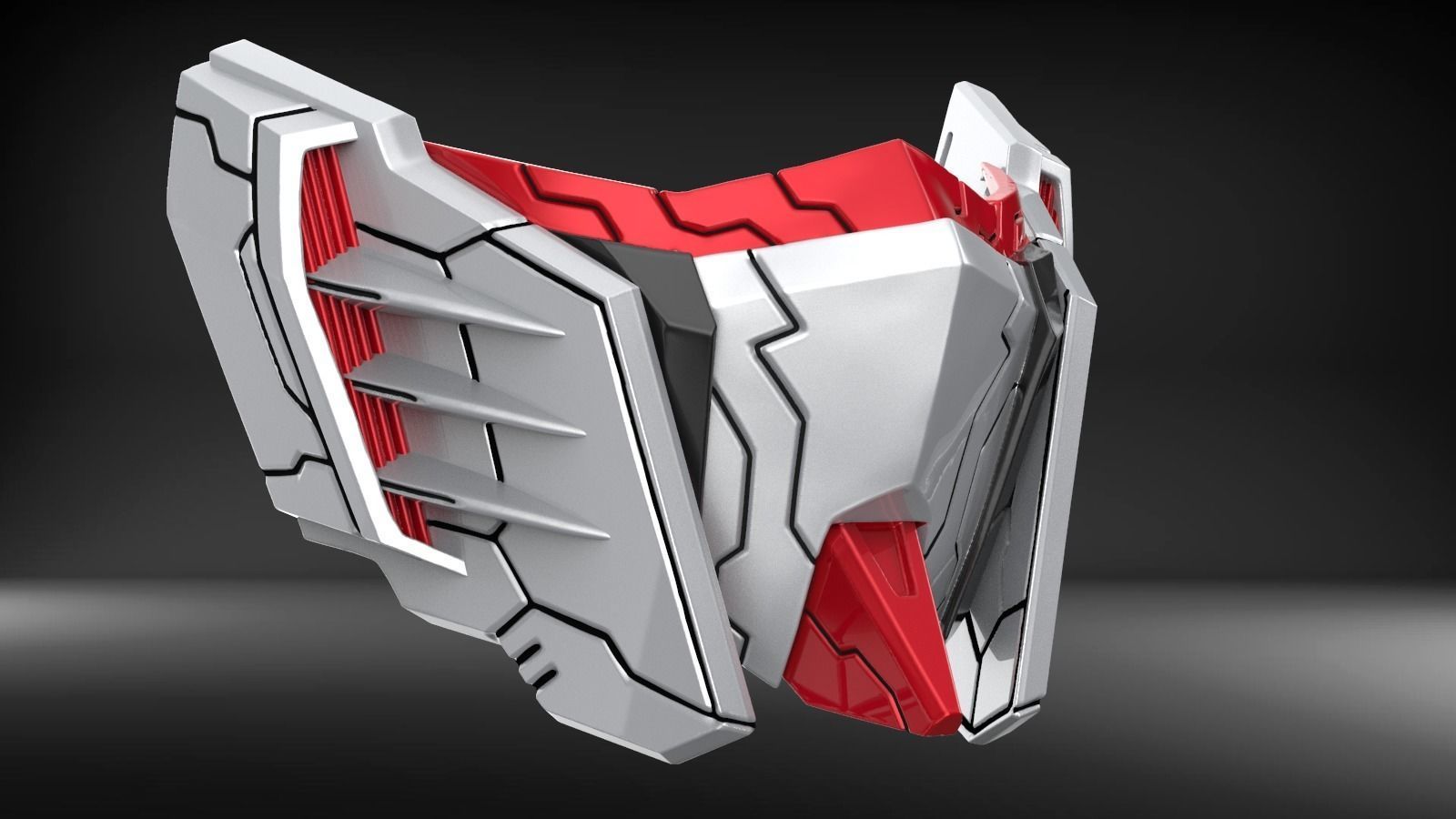 Mecha mask V4 STL for 3D print model_1