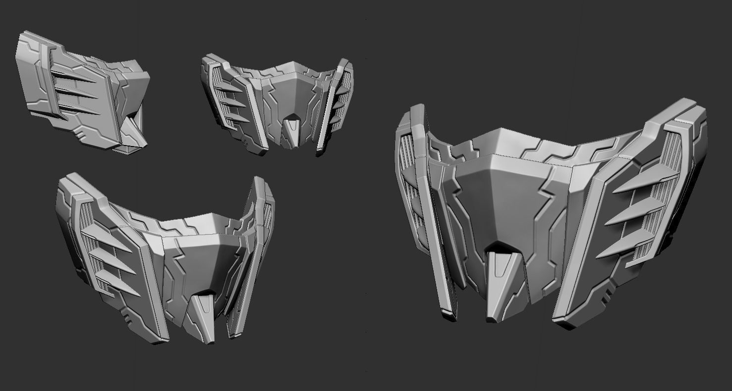 Mecha mask V4 STL for 3D print model_3