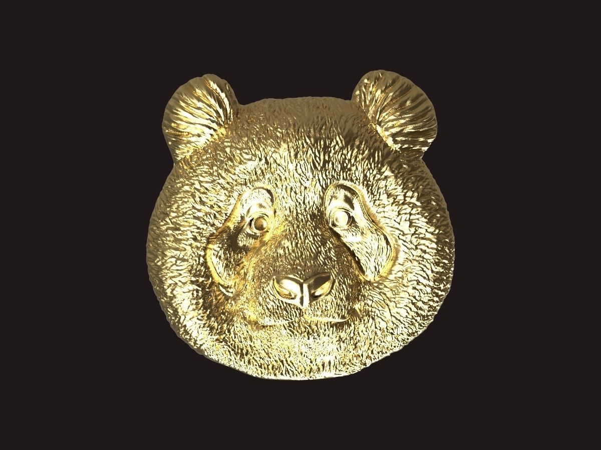 Panda bas relief pendant 3D print model 3D print model_1