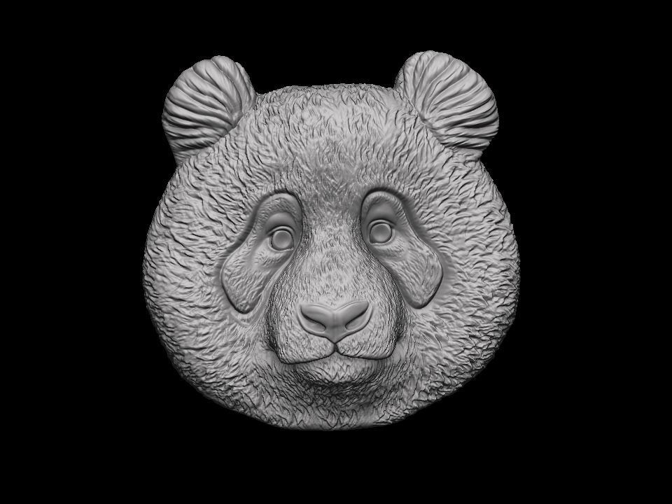 Panda bas relief pendant 3D print model 3D print model_5