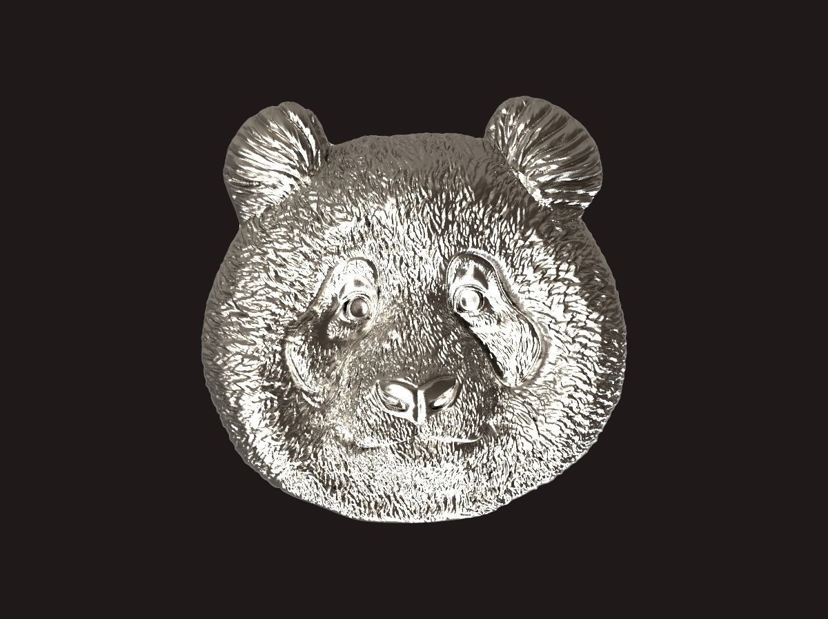 Panda bas relief pendant 3D print model 3D print model_4